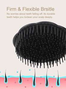1 Pc Shampoo Brush, Hair Scalp Brush ,Dandruff Cleaning Brush Shower Scalp Shampoo Brush Scalp Massager,Shower Comb For Deep Cleaning Hair Men's Hand Brush, Beard Brush Pet Grooming Round Palm Brush,Back To School,Travel Holiday Essentials,Hair Accessories For Women - Multicolor - View 4