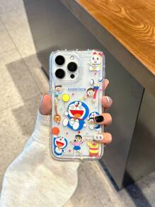 Doraemon Fundas para teléfono compatibles con la serie Galaxy S25, la serie Galaxy, la serie Galaxy A, adecuadas para el 16 Pro Max de Apple, cubiertas protectoras para el 15 Pro Max, fundas protectoras transparentes para el 15 con estampado de puntada, cubiertas oficiales con licencia con airbag antichoque y antideslizante compatibles con 11, 12, 13, 14, 15 de Apple.
