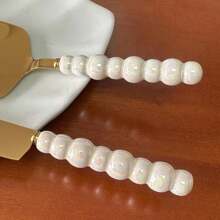 1 套定制婚礼蛋糕刀和服务器套装，创意珍珠手柄蛋糕切刀和升降器 - 珍珠手柄 - 查看 8