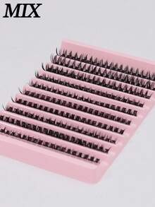 8-16mm单支200簇自然睫毛派对和俱乐部日常工作会议自然假睫毛蓬松柔软凌乱戏剧性3D貂眼多层睫毛膏短而浓密的假睫毛散装假睫毛黑色细长睫毛化妆品交叉婚礼派对和俱乐部日常工作会议自然假睫毛舒适佩戴持久卷眼交叉手工制作 - C - 查看 5