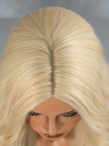 7JHH WIGS Tóc giả dài gợn sóng màu vàng 26 inch dành cho nữ, tóc giả xoăn lọn to ở giữa, tóc giả sợi chịu nhiệt cao cấp dùng cho trang phục cosplay phù thủy Sarah, chụp ảnh đường phố cho tiệc âm nhạc - Vàng - Xem 7