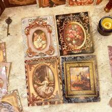 20 Stücke Retro Rokoko-Stil Kunstfotorahmen Katze Blume Handbuch Material Papier, mit verzierten Bilderrahmen-Elementen, klassischem Muster aus Katzen, Blumen, Palastmädchen und Schlosslandschaft, der Stil ist eher an europäischer klassischer Ölmalerei orientiert, geeignet für Handbuch-Collagen, Handarbeit, Wanddekoration, Geschenkverpackung, um eine nostalgische Atmosphäre in Cafés und Studios zu schaffen. Es ist auch ein Handbuch-Experte und Kunstschaffender, für Schulmaterial, Schulanfang