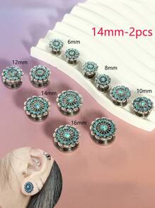 2 件不锈钢耳塞，大号双喇叭合金量规，拉伸螺丝配合通道量规 2g - 5/8 英寸身体穿孔首饰