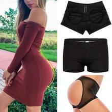 Women's Hollow Butt Enhancement Shorts, Tummy Control And Butt Enhancement-All Season Wear - 黑色 - 查看 7