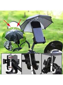 1 件迷你智能手机雨伞，带通用猪形吸盘支架，户外防眩光遮阳伞，采用聚酯纤维材料制成，防雨防晒，手机支架，带通用可调节眩光阻挡，适合户外|节日必备 - 彩色 - 查看 4