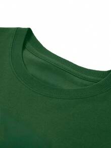 Men's Urban Style T-Shirt Military Green Oversized Print Give Me For Everyday Wear