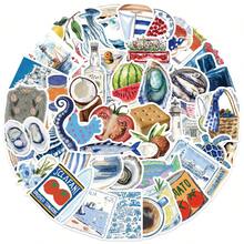 50 件美学海洋贴纸，适用于笔记本电脑、Kindle、剪贴簿、日记本、手提箱、滑板、水瓶、笔记本、乙烯基幻想动漫贴花、学校用品、返校 - 彩色 - 查看 4