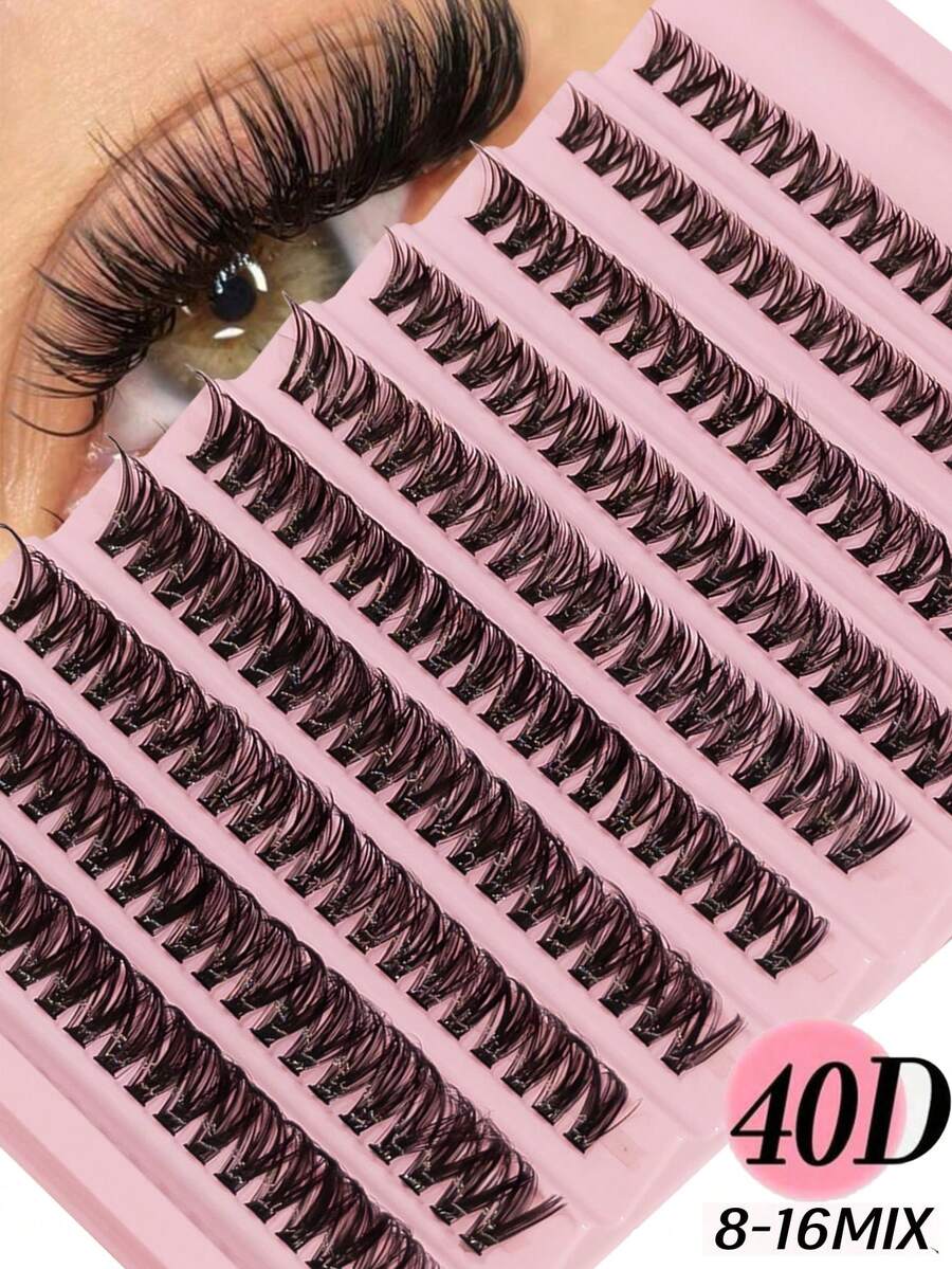 200 Pieces Of Clustered Eyelashes, 8mm-16mm D Curl, Single-Root Grafted Dense Eyelash Extension Makeup Tools, Creating Natural And Dramatic Effect False Eyelashes For DIY At Home.Lash Clusters,Eyelash Clusters,Individual Eyelashes,Lashes,Fake Lashes