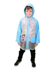 Capa De Chuva Infantil Reforçada Com Capuz Impermeável Menino ou Menina - 8 Anos a 10 Anos Azul 1Pcs( 1 Unidade ) - Visão 4