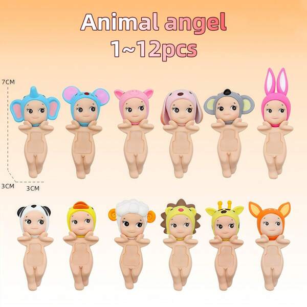 Sonny Angels Doll Blind Bag 1pc~12pcs Set Is Not Repeated, Cute Animal Sunny Angel Doll, Doll Blind Bag Set, Surprise Blind Bag, Cute Doll, Holiday Gift, Toy Collection, Wedding Anniversary, Birthday Gift, Very Suitable For Angel Doll Lovers, And Car Computer Mobile Phone Decoration, Dresser Bedroom Office Creative Ornaments Birthday Holiday Party Gift, Halloween Christmas Gift (Blind Bag Without Blind Box).,School Supplies,Back To School