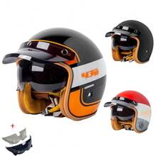 1 buc retro motocicletă cască ABS material moto anti-cădere cască patru anotimpuri căști motocicletă 3/4 cască motocross pedală croazieră vară pentru bărbați și femei accesorii motociclete