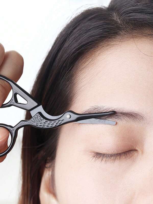 1 Stück Edelstahl Nasenhaartrimmer mit runder Spitze, Kranich-förmige Schönheitsschere für Augenbrauen, Nase, Bart, Ohrhaare, Edelstahl Augenbrauenschere, unisex professionelle Gesichtshaartrimmer