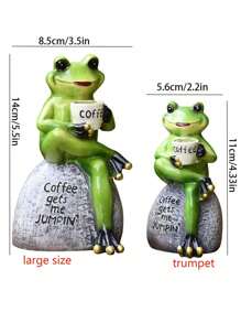 1pc Resin Frog Ornament, Outdoor Garden Yard Lawn Decor, Home Decor, Animal Figurine