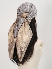 1 pièce Écharpe carrée élégante imprimée mode 90 cm pour femme, idéale pour les sorties décontractées et à la mode en ville, comme foulard, bandeau, châle coupe-vent et protection solaire, idéale pour accessoiriser votre style.