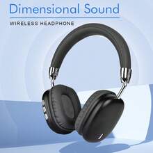 无线耳机，防噪音头戴式耳机，带麦克风，HiFi 音频可调节耳机