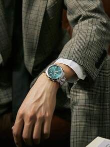 Salvatore Ferragamo Duo Chronograph Quartz Watches For Men Green Dial Mens Watch Gifts - 綠色 - 查看 2