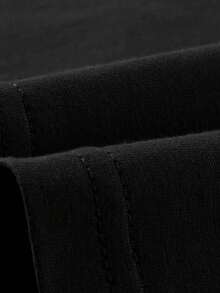 (Double Sided Printing)Yellow Haired Little Boy Printed Fashionable And  Soft And Comfortable Casual T-Shirt, Suitable For Both Men And Women - 黑色 - 查看 4