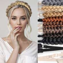 Adjustable Ponytail Hair Band, Synthetic Fiber Braided Wig Hairpiece, Heat Resistant For Women, Suitable For Daily Wear, Party & Gatherings