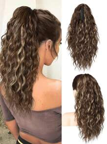Extension de queue de cheval, extension de queue de cheval de 26 pouces à pince pour femmes, cheveux longs synthétiques bouclés et ondulés, extension de cheveux à clipser pour utilisation quotidienne et fête