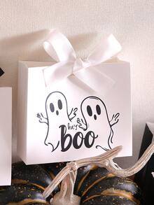 10 buah Kotak Hadiah Mini Hantu BOO dengan Pita Hitam, Cocok untuk Permen Halloween, Cokelat, dan Hadiah Kecil, Desain Hantu yang Menyenangkan, Sempurna untuk Dekorasi Halloween dan Natal - MultiWarna - View 8