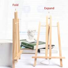 6 bucăți din lemn, inclusiv șevalet + tablă de desen + paletă + pensulă + pensulă de ulei, suport de șevalet pentru pictură, pânză, artă și meșteșuguri - design trepied, afișaj portabil pe desktop pentru opere de artă, fotografii și semne, pentru rechizite școlare, înapoi la școală