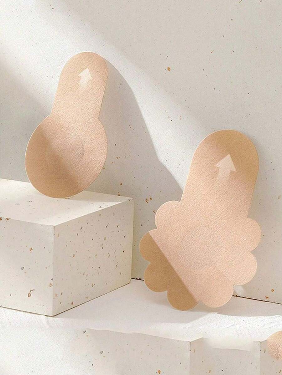 20/10pcs Disposable Breast Prosthesis | Non-Woven Anti-Sagging Gathered Sleeves | Plum Blossom Shape | Invisible Seamless Design | Anti-Exposure & Anti-Embarrassment | Width 6.5/8cm | Sexy Invisible Breast Enhancer For Women