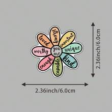 1/2/5pcs Motivational Flower Sticker | Fun And Quirky Vinyl Decal For Planners, Journals, And Laptops | Cute And Mindful Design For Meditation, Wellness Enthusiasts, And Book Lovers | , Artsy, Positive Affirmation Sticker