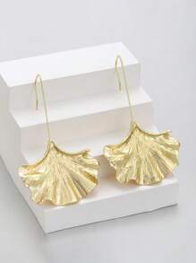 1 Pair Stylish Ginkgo Leaf Texture Earrings For Women – All-Season Fashion Jewelry For Daily Wear | Leaf Design, Perfect Best Friend Gift For Back-To-School, Halloween, Christmas, Valentine's Day & More, Casual Accessory