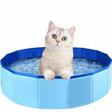 1 件装可折叠宠物厕所浴盆，便携式宠物游泳池，大型宠物游泳池，硬塑料宠物浴池（适用于猫狗），蓝色，网络星期一，星期五，圣诞礼物，圣诞装饰，新年礼物 - 彩色 - 查看 3