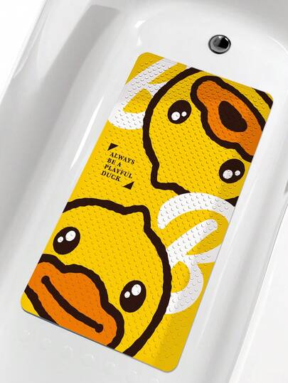 B. Duck 1 件授权 B.DUCK 加厚淋浴垫，卡通鸭子风格，防滑强力吸盘浴缸垫，可机洗浴室配件，浴室装饰