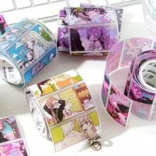 Pegatinas y cintas con estampado de grafiti de anime japonés, pegatinas decorativas de chicas de dibujos animados lindos para estudiantes, útiles escolares, vuelta al cole