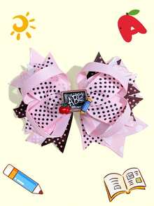 1pc 4.5 Inch Back To School Ponytail Girl Hair Bow Children Girl Hair Bows With Clips For Festivals Party School Girls Graduation Season Hairgrips For First Day Of School Classroom Girls Students,Kids Hair Accessories - A - View 18