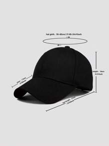 1 pièce Casquette de baseball simple, casual et ajustable de couleur unie, unisexe