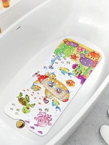 1 Piece Of 40x100cm Baby Bath Mat, Children's Bath Mat, Bathtub Anti Slip Mat, Cartoon Bathtub Shower Anti Slip Mat, With Drainage Hole And Suction Cup, Machine Washable, Underwater(Two Random Styles) - Multicolor - View 12