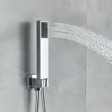 LED Shower Faucet Set, Shower System With High Pressure 8-Inch Rainfall Shower Head And Handheld Spray, Bathroom Luxury Rainfall Mixer Shower Complete Combination Set - Chrome - View 3