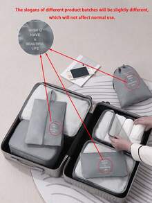 9/7 件旅行收纳袋，行李整理袋套装，配有洗漱包、洗衣包和鞋袋，适合男女，专为旅行者设计，配有化妆包和鞋袋，便携休闲，是存放衣服和鞋子的理想选择，也是打包行李的好帮手。 - 彩色 - 查看 9