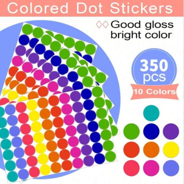 10 Vibrant Colors, 1400 Pcs Removable Coded Dot Stickers - Non-Fading Round Labels For Organizing, Planning, Sorting, Ideal For Office, Classroom, Journal, Planner