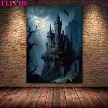 1pc/3PCS All Art Posters Optional Frames Halloween Abandoned Churches And Haunted Houses Vintage Wall Art Canvas Painting Gothic Architecture Horror Art Poster Printing Home Decoration Halloween Decor Fall Decor Room Decor