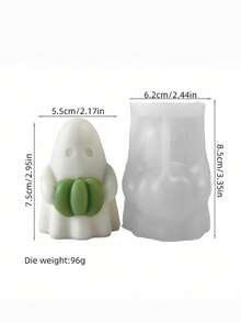 1 件万圣节鬼魂和南瓜硅胶蜡烛模具 - 3D 不对称设计，适用于幽灵家居装饰、香薰蜡烛和万圣节派对蜡烛/树脂/肥皂手工艺品 - 白色 - 查看 11