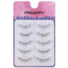 Short Lashes Light Wispy Lashes Lashes Eyelashes Lashes Wispy False Eyelashes Natural Eyelashes Mink Lashes, Frihappy Lashes 5 Pairs Frihappy