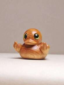 2 Stücke Wacholder Holz geschnitzte süße kleine gelbe Ente Cartoon Feiertags Geschenk Enten Holz Handwerk dekorative Ornamente