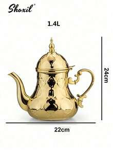 shoxil 1 pièce Cafetière traditionnelle arabe en acier inoxydable de 36 oz, théière à la menthe marocaine, cafetière du Moyen-Orient - Convient pour le café/thé/célébration/fête/cadeau/maison du Moyen-Orient - Cafetière - Voir 11