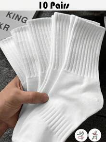 1/3/5/8/10/15/20 Đôi tất thể thao yoga trơn màu trơn có gân cao đến bắp chân dành cho cặp đôi, mọi mùa, mùa thu - trắng - Xem 19