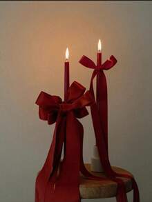 5/10pcs Beige/Red Christmas Twist Satin Ribbon Bows, Vintage Aesthetic Home Decor, Birthday Party Holiday Bow Decorations, Christmas Decor, Candle Decor, Room Decorations, Ribbon Bow Floral Gift Wrapping, Cake Decor, Sewing Craft Bow Accessories, Party Decorations Bows, DIY Craft Hair Clip Decor, Flower Wrapping Satin Ribbon Bows, Valentine's Day Decor, Ramadan Table Decor - Red - View 2