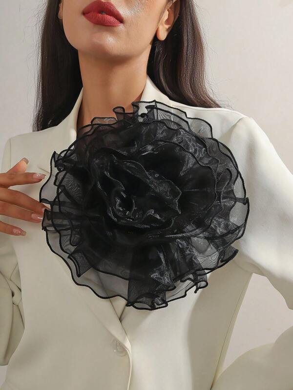 1pc Handmade Vintage French Style Exaggerated Unique Rose Brooch, High-End Sophisticated Fashion Versatile Decorative Clip Suitable For Daily Wear And Formal Dresses/Jackets For Women - Available In Multiple Colors