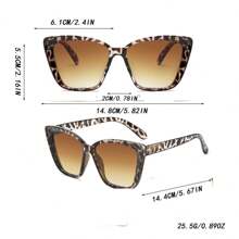 1Pair Women's Leopard Print Glasses Brown Glasses Cat Eyes Fashion Fashion Glasses Clothing Accessories Summer Tourism Beach Cat Eye Shape Shades