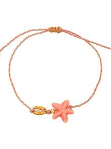 1 Piece Of Ocean Element Summer Small Fish Bead Pearl Crystal Natural Shell Bracelet, Beach Degree Starfish Crab Claw Pendant Bohemian Woven Bracelet - Multicolor - View 7