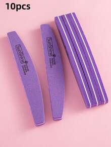 10pcs Nail Buffers, 100/180 Grit Washable Double Sided Nail Sanding Block File For Acrylic Natural Gel Nails, Professional Manicure Nail Tools,Purple - Purple - View 3
