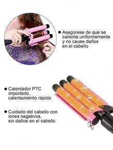 Rizador de tres cilindros,Rizador de huevos, temperatura ajustable - Dorado - Ver 6