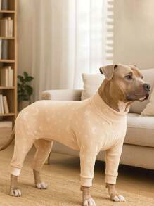 Pyjamas confortables avec motif de patte de chien pour races de chien de taille moyenne et grande - Combinaison de récupération douce et chaude avec un ajustement élastique pour Labrador, Rottweiler, Beagle